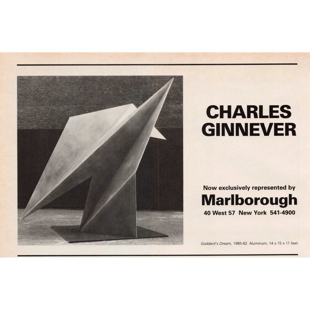 Vintage Charles Ginnever Marlborough Gallery Print Ad Goddards Dream Sculpture - Picture 1 of 1